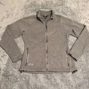 Outdoor Research Womens Gray‎ Fleece Jacket Full Zip Logo Pockets Size L